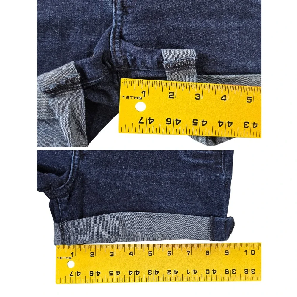 Perfect Super High Rise Sailor Shorts Womens 6 Long Dark Wash Express‎